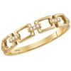 Image 1 : 10kt Yellow Gold Womens Round Diamond Chain Link Stacka