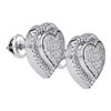 Image 1 : 925 Sterling Silver White 0.69CT DIAMOND HEART EARRING