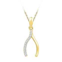 10K Yellow-gold 0.05CTW DIAMOND FASHION PENDANT