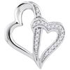 Image 1 : 10KT White Gold 0.06CTW-Diamond HEART PENDANT