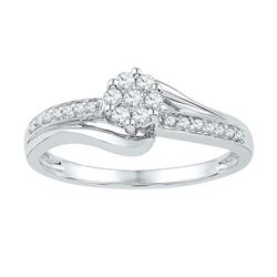 10KT White Gold 0.20CTW DIAMOND FASHION RING