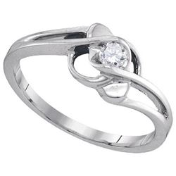 10KT White Gold 0.15CTW DIAMOND FASHION RING