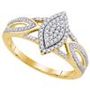 Image 1 : 10K Yellow-gold 0.25CTW DIAMOND MICRO-PAVE RING