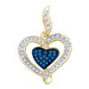 Image 1 : 14K Yellow-gold 0.27CT BLUE DIAMOND HEART PENDANT