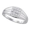 Image 1 : 925 Sterling Silver White 0.12CT DIAMOND FASHION MENS R