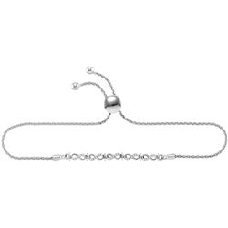 Sterling Silver Womens Round Diamond Infinity Link Bolo