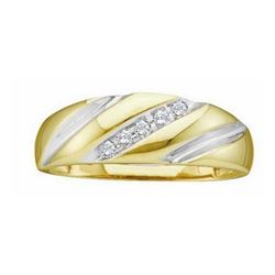 14k Yellow Gold Round Channel-set Natural Diamond Mens