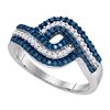 Image 1 : 10KT White Gold 0.50CTW BLUE DIAMOND FASHION RING