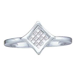 14KT White Gold 0.13CTW PRINCESS DIAMOND LADIES INVISIB