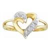 Image 1 : 10KT Yellow Gold 0.05CTW DIAMOND LADIES HEART RING