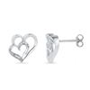 Image 1 : 10KT White Gold 0.03CTW DIAMOND FASHION EARRING