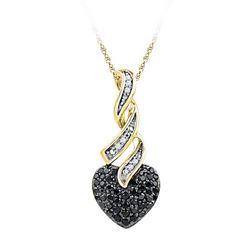 10K Yellow-gold 0.33CTW BLACK DIAMOND FASHION PENDANT