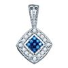 Image 1 : 10KT White Gold 0.26CTW BLUE DIAMOND FASHION PENDANT