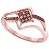 Image 1 : 10KT Rose Gold 0.15CTW RED DIAMOND FASHION RING