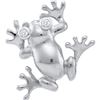 Image 1 : 10KT White Gold 0.02CTW DIAMOND FROG PENDANT