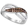 Image 1 : 10KT White Gold 0.33CTW COGNAC DIAMOND FASHION RING