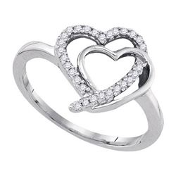 925 Sterling Silver White 0.15CTW DIAMOND FASHION RING