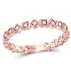 Image 1 : 10kt Rose Gold Womens Round Diamond Squares Stackable B