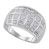 Image 1 : 925 Sterling Silver White 0.20CTW DIAMOND MICRO-PAVE ME