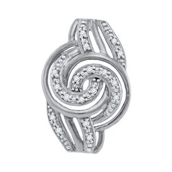 10kt White Gold Womens Round Diamond Concentric Swirl P