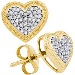 10K Yellow-gold 0.20CTW DIAMOND MICRO-PAVE EARRING