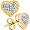 Image 1 : 10K Yellow-gold 0.20CTW DIAMOND MICRO-PAVE EARRING