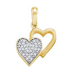 10KT Yellow Gold 0.08CTW DIAMOND HEART PENDANT