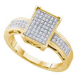 10KT Yellow Gold 0.20CTW DIAMOND MICRO PAVE RING