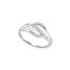 Image 1 : 10kt White Gold Womens Round Diamond Simple Bypass Clus