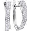 Image 1 : 10KT White Gold 0.17CTW DIAMOND MICRO-PAVE HOOPS