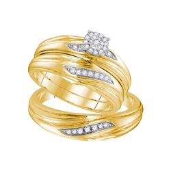 Sterling Silver Natural Diamond Yellow-tone His & Hers