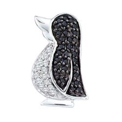 14KT White Gold 0.23CTW DIAMOND LADIES PENGUIN PENDANT