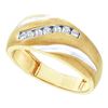 Image 1 : 10KT Yellow Gold 0.25CTW DIAMOND CLUSTER MENS BAND