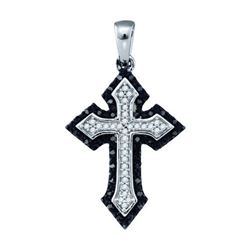 10KT White Gold 0.20CT DIAMOND CROSS PENDANT