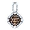 Image 1 : 10K Yellow-gold 0.45CT DIAMOND FLOWER PENDANT
