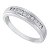 Image 1 : 10KT White Gold 0.12CTW DIAMOND CLUSTER MENS BAND