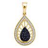 Image 1 : 10K Yellow-gold 0.25CT BLACK DIAMOND MICRO-PAVE PENDANT