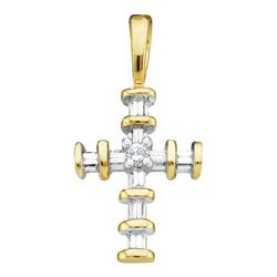 10KT Yellow Gold 0.15CTW DIAMOND LADIES CROSS PENDANT
