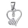 Image 1 : 925 Sterling Silver White 0.05CTW DIAMOND HEART PENDANT