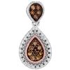 Image 1 : 925 Sterling Silver White 0.15CTW COGNAC DIAMOND FASHIO