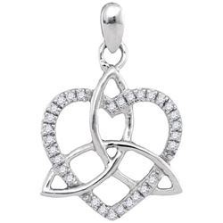 10KT White Gold 0.10CTW DIAMOND FASHION PENDANT