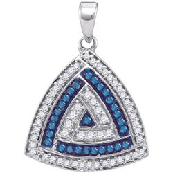 14K White-gold 0.25CTW BLUE DIAMOND MICRO-PAVE PENDANT