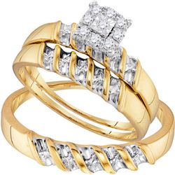 10K Yellow-gold 0.13CTW DIAMOND FASHION TRIO SET