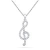 Image 1 : 10KT White Gold 0.33CTW DIAMOND FASHION PENDANT