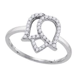 10KT White Gold 0.22CTW DIAMOND FASHION RING