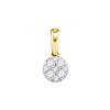 Image 1 : 14kt Yellow Gold Womens Round Diamond Circle Cluster Pe