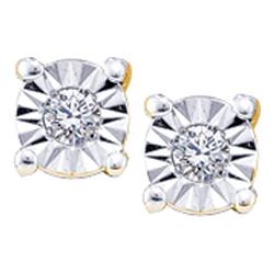10KT Yellow Gold 0.05CTW DIAMOND LADIES FANOOK EARRINGS
