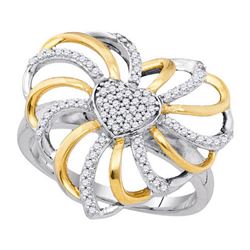 925 Sterling Silver White 0.25CTW DIAMOND FASHION RING