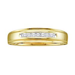 14KT Yellow Gold 0.08CTW ROUND DIAMOND MENS FASHION BA