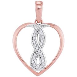 10KT White Gold Two Tone 0.07CTW-Diamond HEART PENDANT